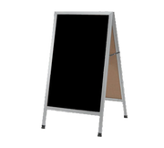 AARCO AA-1B 24"W x 42"H Black Composition Aluminum Sidewalk Chalkboard