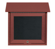 AARCO OPLD1818L-7 18" W x 5.5" D x 18" H Rosewood Plastic Lumber Frame Black Letter Board Slimline Message Center