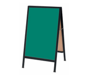 AARCO BA-1SG 24"W x 42"H Green Porcelain Aluminum Sidewalk Chalkboard