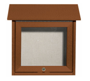 AARCO OPLD1818-5 18" W x 5.5" D x 18" H Cedar Plastic Lumber Frame Vinyl Covered Cork Tackboard Surface Slimline Message Center