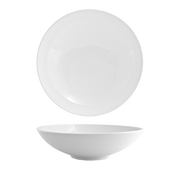 FOH DBO030WHP22 48 Oz. White Round Porcelain Wide Spiral Bowl (6 Each Per Case)