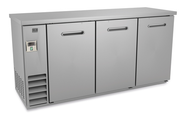 Kelvinator KCHBB72SS 72" W Stainless Steel 3 Solid Doors Back Bar Cooler - 115 Volts 0.25 HP