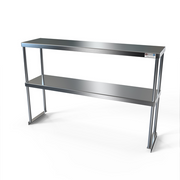 NBR Equipment PSMS-1260D 60" W x 12" D x 32.75" H 18 Ga. Stainless Steel Double Overshelf