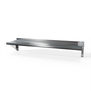 NBR Equipment WS-1296 96" W x 12" D x 9.5" H 18 Ga. Stainless Steel Wall Mounted Premium Shelf