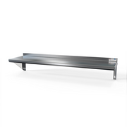 NBR Equipment WS-1272E 72" W x 12" D x 9.5" H 18 Ga. Stainless Steel Wall Mounted Economy Shelf