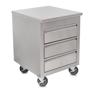 John Boos 4CD4-2724-C 24" W x 26.5" D x 33.75" H Stainless Steel 3 Tier Mobile Drawer Cabinet
