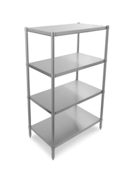 John Boos SUS-185436-2 56" W x 20" D x 36" H Stainless Steel 2 Adjustable Shelves Dry Storage Shelving Unit