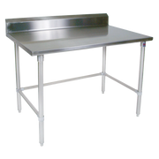 John Boos ST6R5-3084GBK 84" W x 40.75" D x 30" H Stainless Steel Top With 5" Backsplash Galvanized Legs Work Table