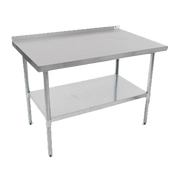 John Boos UFBLG9618 96"W x 18"D Stainless Steel Top With Adjustable Undershelf Economy Work Table