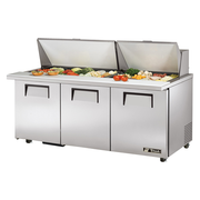 True TSSU-72-30M-B-ST-ADA-HC 72.38"W 3 Door Mega Top Sandwich/Salad Unit - 115 Volts