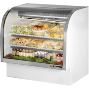True TCGG-48-HC-LD 48.25" W White Exterior Stainless Steel Curved Glass Deli Case - 115 Volts