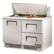 True TFP-48-18M-D-2 48.13" W Two-Section Rear Mounted Self-Contained Refrigeration Sandwich/Salad Unit - 115 Volts