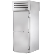 True STR1RRT89-1S-1S 88.75" H x 35" W x 37.5" D Roll-Thru 1 Stainless Steel Door Front & Rear With Locks Two-Section SPEC SERIES Refrigerator - 115 Volts 1-Ph