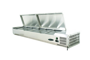 MVP Group KTR-80S 78.7"W x 15.5"D x 17"H Stainless Steel Countertop Kool-It Refrigerated Topping Rail - 115 Volts