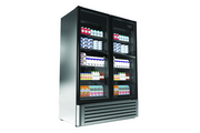 MVP Group LX-46FS 54.4" W Stainless Steel Exterior Two-Section Kool-It Signature Merchandiser Freezer - 115 Volts