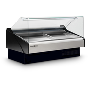 MVP Group KFM-SF-100-S 46.13" H x 101.2" W x 42.75" D Service Type Multiplexible Tempered Glass Sides Hydra-Kool Display Case Fresh Seafood - 115 Volts 1-Ph