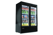 MVP Group LX-46FB 54.4" W Black Exterior Two-Section Kool-It Signature Merchandiser Freezer - 115 Volts