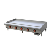 MVP Group SRTG-60 60" W Stainless Steel Thermostatic Control Natural Gas Countertop Sierra Griddle - 150,000 BTU