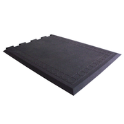 Axia CRT2736EB 36" W x 27" D x 0.5" Thick Black Rubber Ending Connectable Section Anti-Fatigue Floor Mat