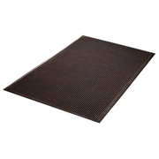 Axia EMR3660C 60" W x 36" D x 0.38" Thick Charcoal Gray Polyester Fiber Ribbed Pattern Entrance Mat