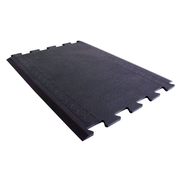 Axia CRT2736MB 36" W x 27" D x 0.5" Thick Black Rubber Middle Connectable Section Anti-Fatigue Floor Mat