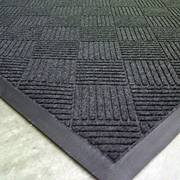Axia EMD4872C 72" W x 48" D x 0.38" Thick Charcoal Gray Polyester Fiber Molded Diamond Pattern Entrance Mat