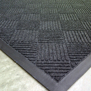 Axia EMD0310C 10' W x 3' D x 0.38" Thick Charcoal Gray Polyester Fiber Molded Diamond Pattern Entrance Mat