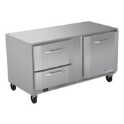 Victory VUFD60HC-2 60" W Stainless Steel Top Undercounter Freezer - 115 Volts