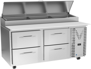 Victory VPPD72HC-4 72.13" W 4 Drawers Pizza Prep Table - 115 Volts