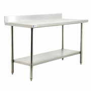 Omcan USA 44346 60" W x 30" D Stainless Steel 20 Gauge Open with Undershelf Work Table