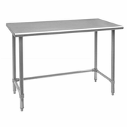 Omcan USA 28632 60"W x 24"D x 34"H Stainless Steel Flat Top Open Base Work Table