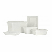 Omcan USA 85132 18" W x 15" H x 26" D White Polypropylene Rectangular Food Storage Container