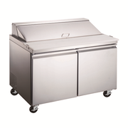 Omcan USA 50047 60" W Stainless Steel 2 Doors Refrigerated Prep Table -110 Volts 0.25 HP