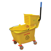 Omcan USA 24413 32 L Yellow Single Mop Bucket & Wringer Combination