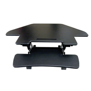 Omcan USA 44561 28.74" W x 7.5" D Black Adjustable Height Ergonomic Corner Desk Platform