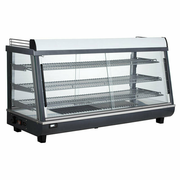 Omcan USA 44438 47.4" W Straight Glass Self-Service 3 Shelves Countertop Heated Display Case -110 Volts