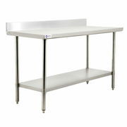 Omcan USA 44345 48" W x 30" D Stainless Steel 20 Gauge Open with Undershelf Work Table