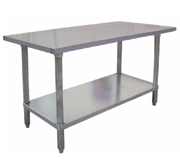 Omcan USA 17584 30" W x 30" D Galvanized 18 Gauge Elite Series Work Table with Undershelf