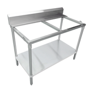 Omcan USA 41281 72"W x 30"D x 42"H Stainless Steel Frame Undershelf Polytop Table Frame