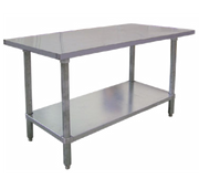 Omcan USA 17582 72" W x 24" D Galvanized 18 Gauge Elite Series Work Table with Undershelf