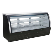 Omcan USA 50078 82" W Black Coated Steel 6 Shelves Refrigerated Deli Display Case - 115 Volts 1-Ph