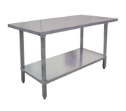 Omcan USA 22070 96" W x 24" D Galvanized 18 Gauge Standard Work Table with Undershelf