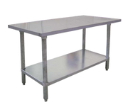 Omcan USA 19147 96" W x 30" D Stainless Steel 20 Gauge Work Table with Undershelf