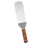 Omcan USA 80008 9.5" x 3" Stainless Steel Blade with Wood Handle Flexible Turner