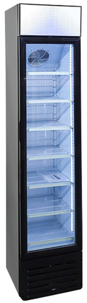 Omcan USA 47240 16.5" W Black Exterior 1 Section Refrigerated Slim Display - 110 Volts