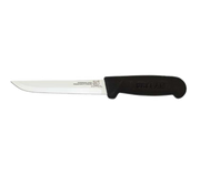 Omcan USA 11637 6" Stainless Steel Black Handle Straight Boning Knife