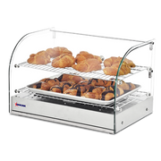 Omcan USA 41870 22"W x 15"D x 15"H Stainless Steel and Glass Countertop Food Warmer and Display Case - 110 Volts 1-Ph