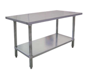Omcan USA 22077 96" W x 30" D Galvanized 18 Gauge Standard Work Table with Undershelf