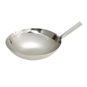 Winco WOK-14N 14" Dia. Round Stainless Steel Chinese Wok