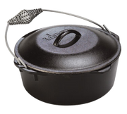 Lodge L8DO3 5 Qt. Black Cast Iron Round Camp Dutch Oven with Cover